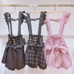 Gothic Lolita Plaid Suspender Skirt
