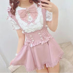 Gothic Lolita Plaid Suspender Skirt