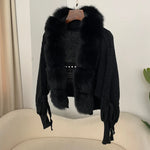 Real Fox Fur Knitted Cardigan
