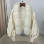Real Fox Fur Knitted Cardigan