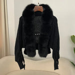 Real Fox Fur Knitted Cardigan