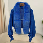 Real Fox Fur Knitted Cardigan