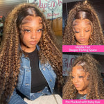 Highlight Ombre Deep Curly Human Hair Wig