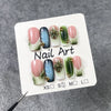 Green Floral Handmade Press on Nails