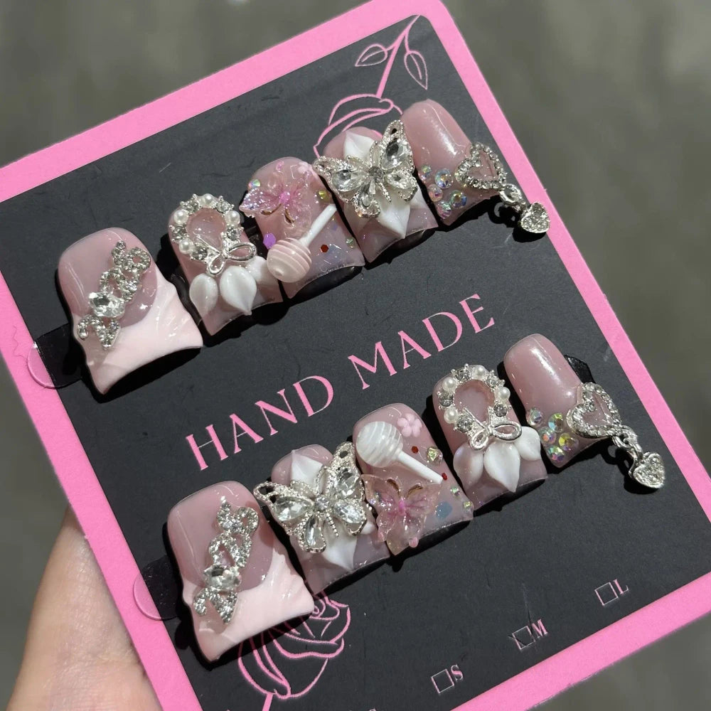 Ocean Style Pearl Press On Nails
