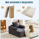 Corduroy Cloud Chaise Lounge Sofa