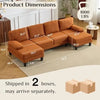 Chenille Orange U-Shape Sectional Sofa