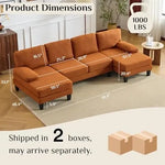 Chenille Orange U-Shape Sectional Sofa