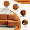 Chenille Orange U-Shape Sectional Sofa