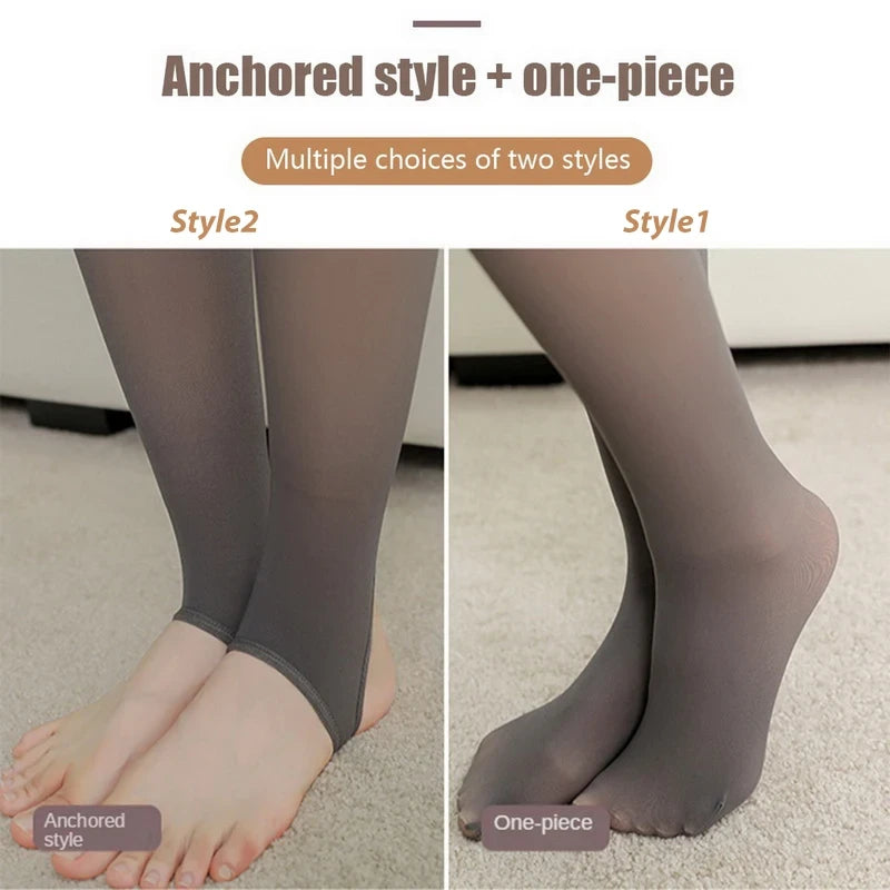 Fleece Lined Translucent Thermal Tights