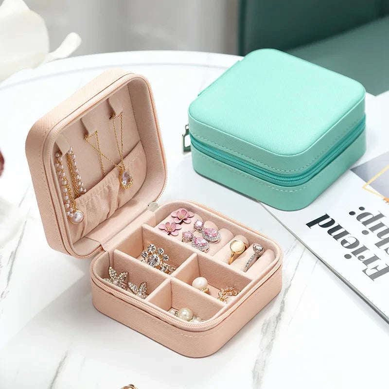 Portable Macaroon Leather Jewelry Box