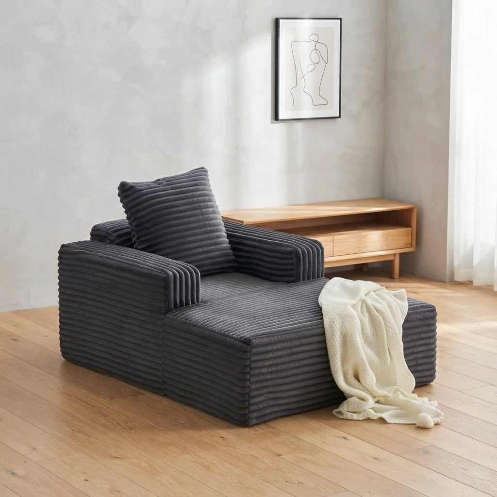 Corduroy Cloud Chaise Lounge Sofa