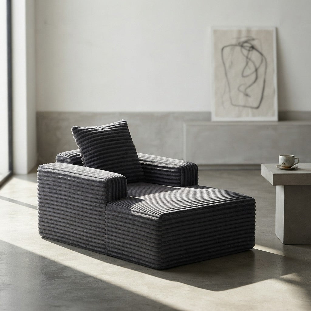 Corduroy Cloud Chaise Lounge Sofa