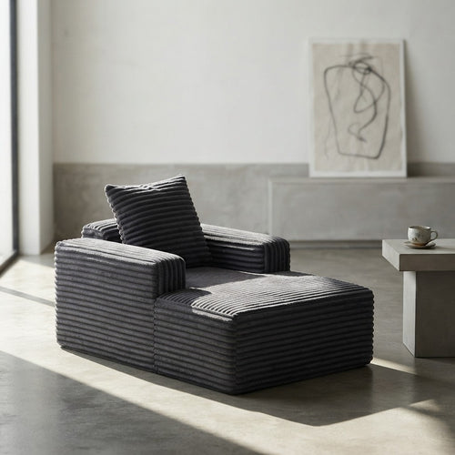 Corduroy Cloud Chaise Lounge Sofa