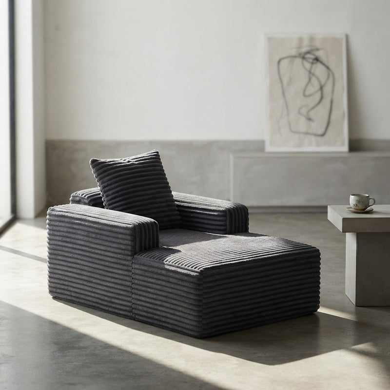 Corduroy Cloud Chaise Lounge Sofa