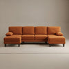 Chenille Orange U-Shape Sectional Sofa